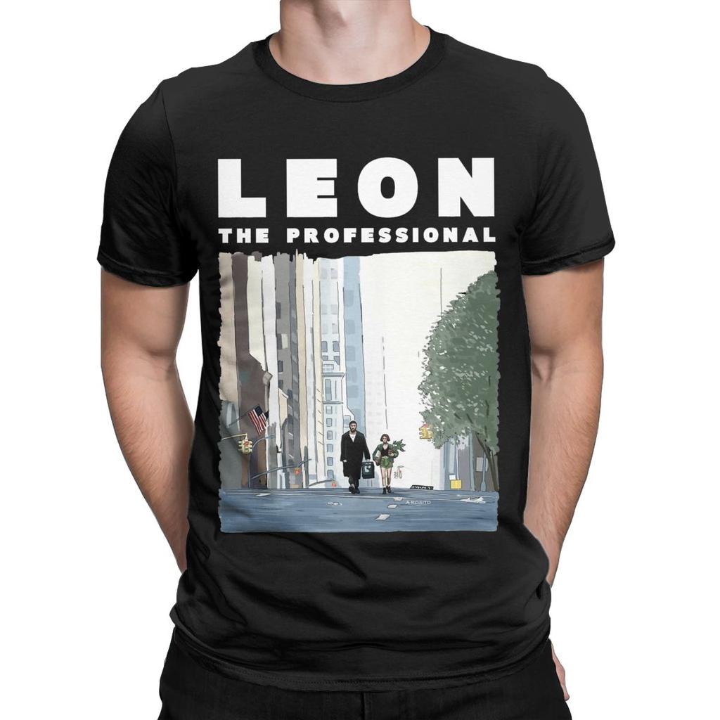 Футболки Leon The Professional для мужчин, забавные футболки из 100% хлопка с круглым вырезом и коротким рукавом, одежда больших размеров