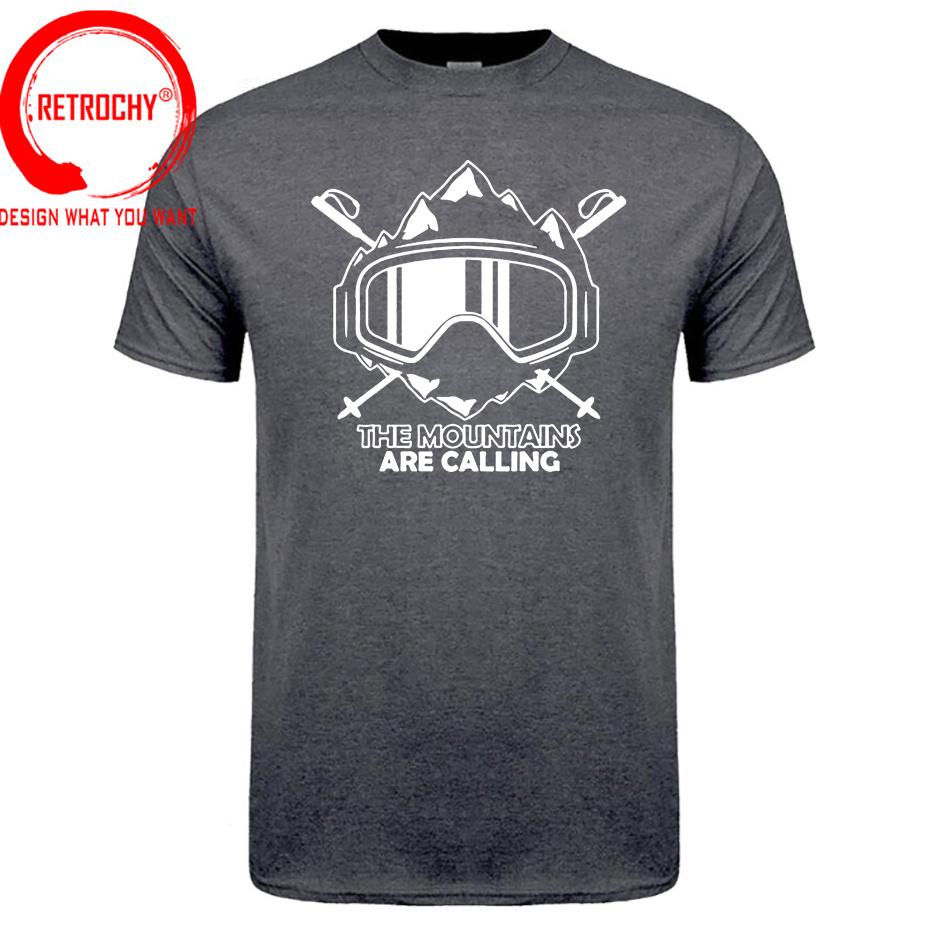 The Mountains Are Calling T Shirt Unisexs Unisexs Ski Snowboard Tshirt Skiing TShirt Cool Enthusiastic Skier Mask Design Tee Shirt