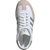 Adidas Samba OG J белые серебристо-зеленые детские кроссовки Cloud-White Gum JP5479