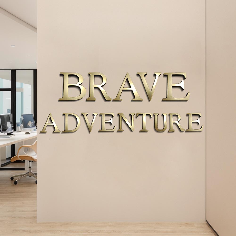 20см 3D Акриловые Английские Буквы Наклейки на Стену Декоративные Буквы Настенные Украшения Золотой Алфавит Настенные Орнаменты для Настенного Искусства