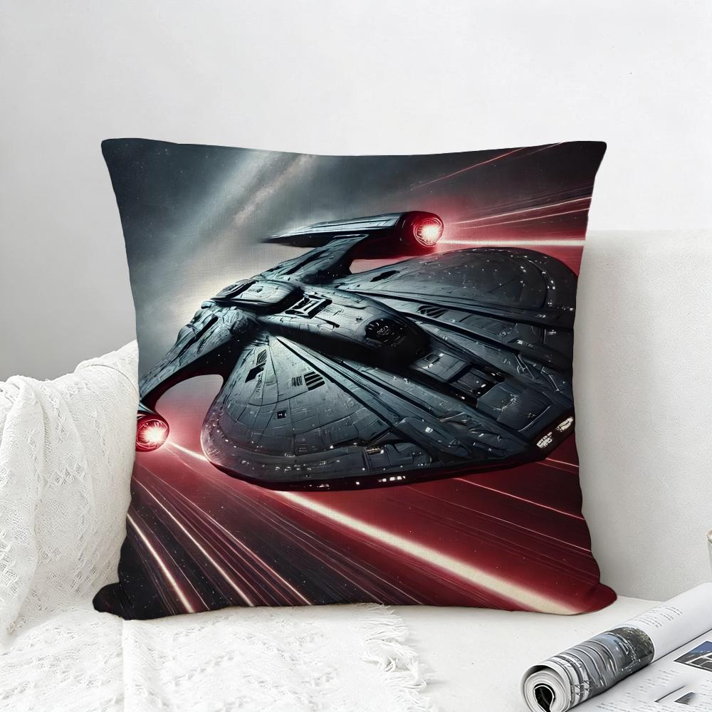 TV Series Star Trek Ship Cushion Cover Natural Linen Pillowcase Set AllinOne Decor for Sofa Bedroom Chair