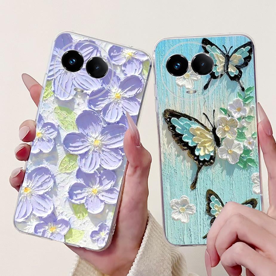 For Realme 11X Case Realme 11 5G RMX3780 Stylish Butterfly Painted Cover Soft Slim Phone Cases For Realme 11X Realme11 5G Bumper