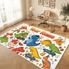 Dinosaur Theme Soft Crystal Velvet Rug Custom Name & Text Print Non Slip Floor Rug for Bedroom Living Room