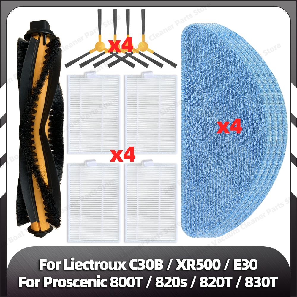 Совместимо с LIECTROUX C30B XR500 E30 Proscenic 800T 820S 820T 830T Robot VacuumMain Side Brush Hepa Filter Mop Rag Spare Part