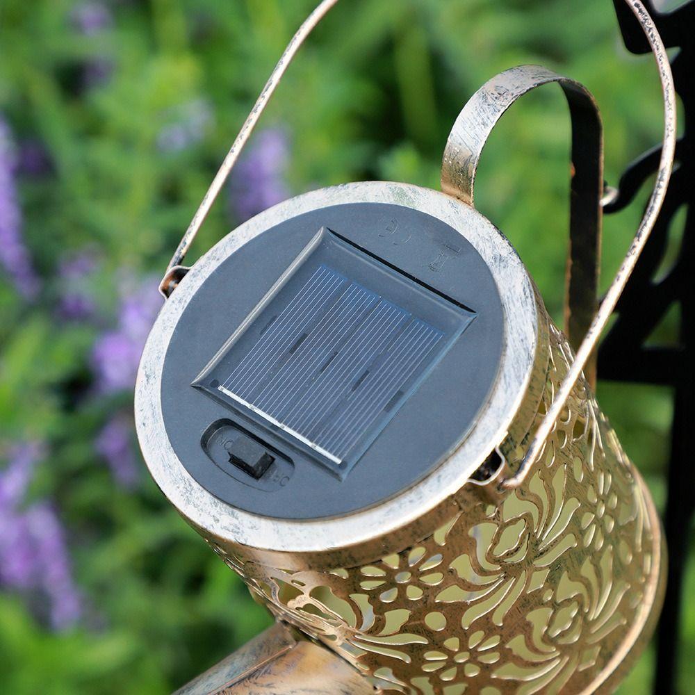 Metal Construction Solar Watering Can Lights Waterfall Effect Fairy Projection Light Garden Decor