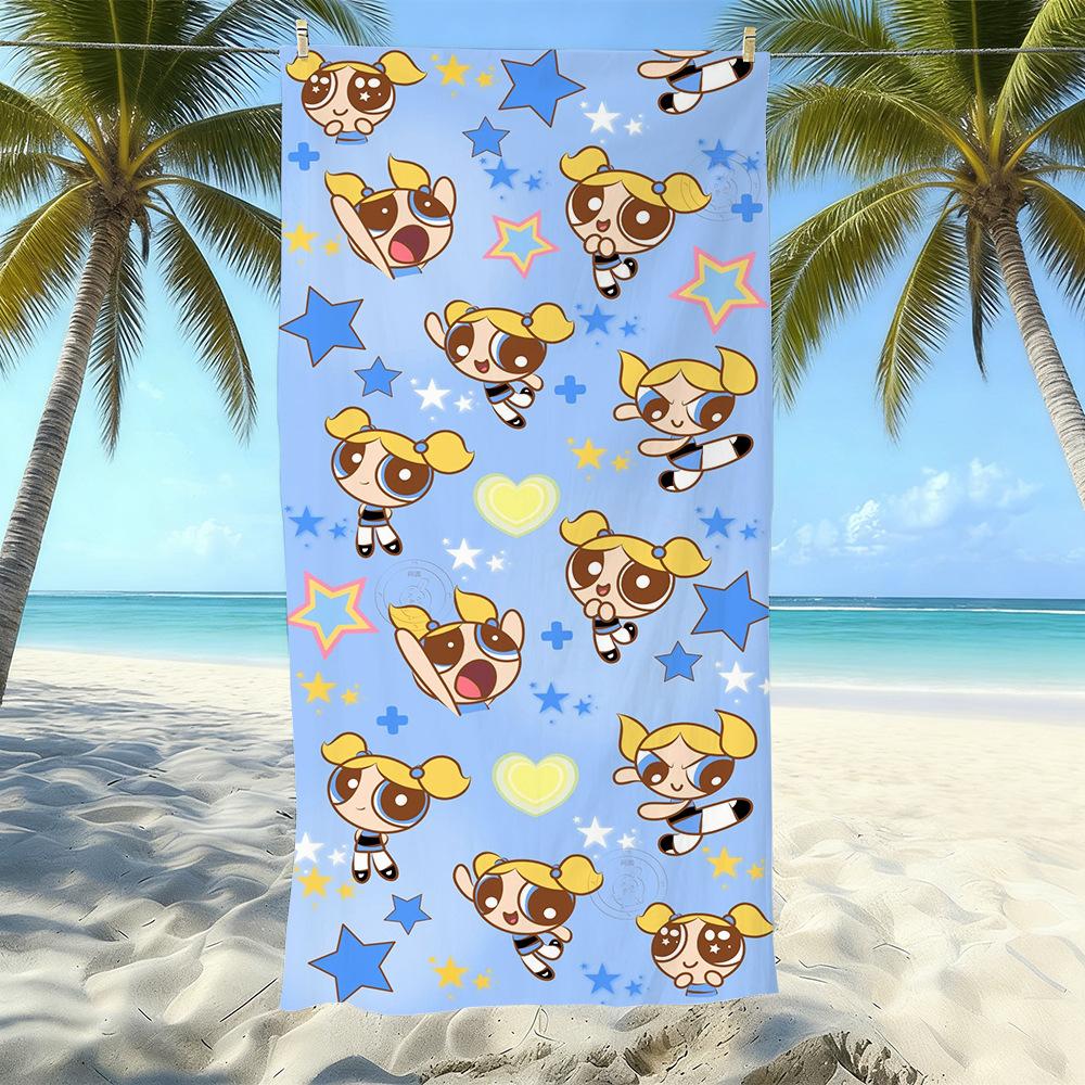 Cartoon Flying Little Policewoman Microfiber Beach Towel Quick-Drying Water-Absorbing Children'S Swimming Bath Towel Travel Portable Large Ruler