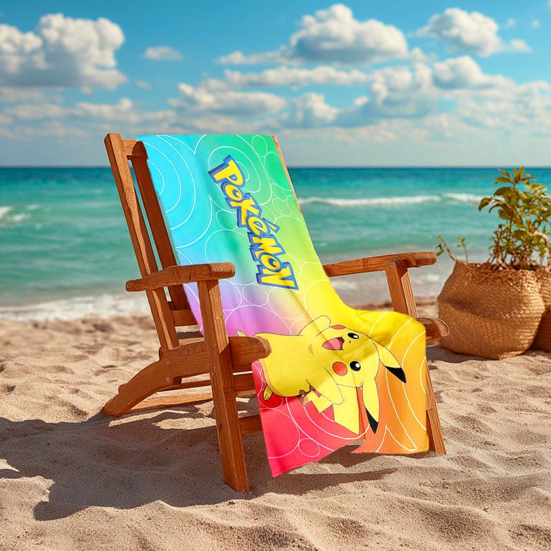 Pokémon beach towel Outdoor camping Beach towel for vacation swim Outdoor pool Absorbent bath towel