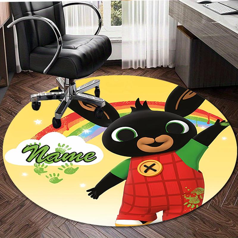 Personalized B-Bing Bunny Round Chair Office Rug - Perfect for Mat, Office Chair & More - Ideal Gift for Birthdays and Holidays