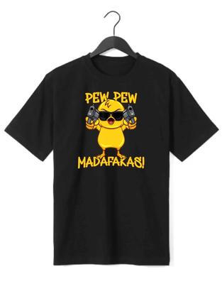 Pew Pew Madafakas смешная футболка с сумасшедшим желтым цыпленком