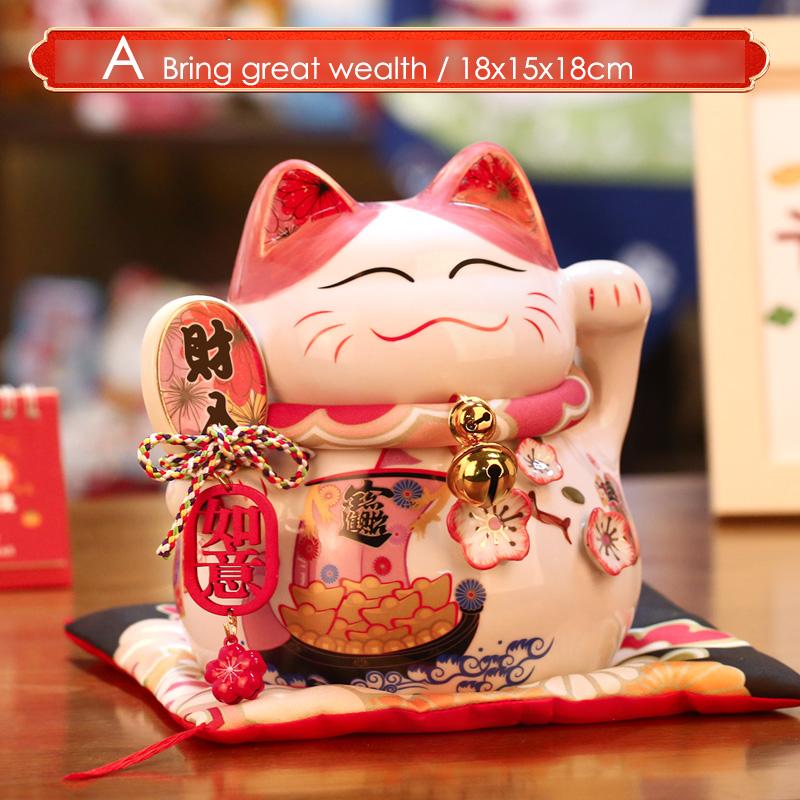 7,8-дюймовая керамическая копилка Maneki Neko Lucky Cat Daruma Копилка для денег Декоративное украшение для дома Fortune Cat