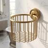 Antique Brass Toilet Paper Holder Hollow Out Tissue Roll Basket  Bathroom Restroom Toilet