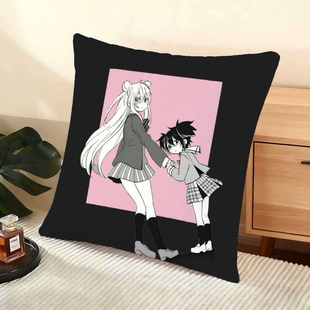 H-Happy S-Sugar Life Cushion Cover Soft Short Plush Pillow Cover Smooth Cozy Texture Aesthetic Cushion Case Home Decor