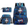New Schoolbag Animation Three-piece Set Heat Transfer Schoolbag Small Shoulder Pencil Bag Primary and Secondary School Students Backpack