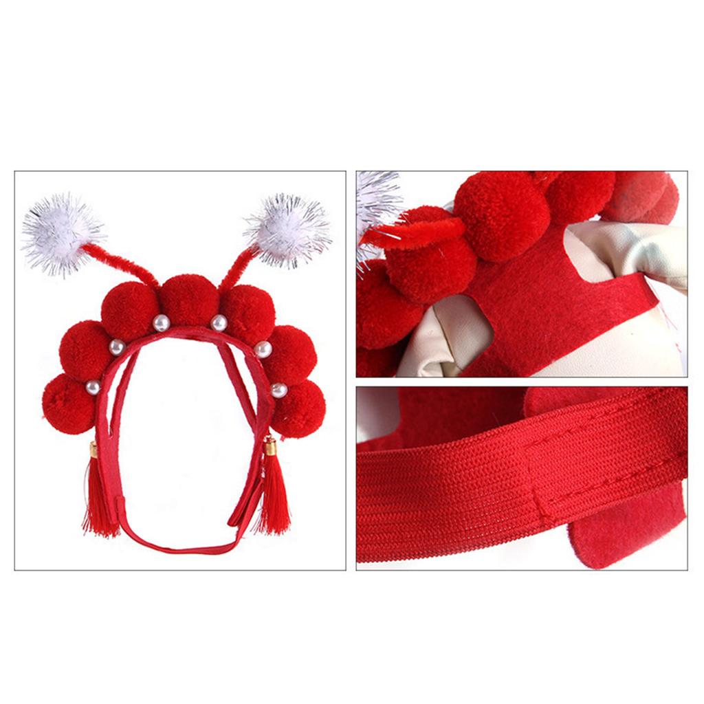 Милая рождественская китайская оперная повязка на голову для кошки, собаки, костюм для косплея, головной убор китайской оперы, аксессуары для собак и кошек