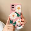 Чехол для Oppo A54 A54S Конфетный Цветочный Рисунок Мягкий Обновленный Жидкий Силикон Полная Защита Задняя Крышка Funda
