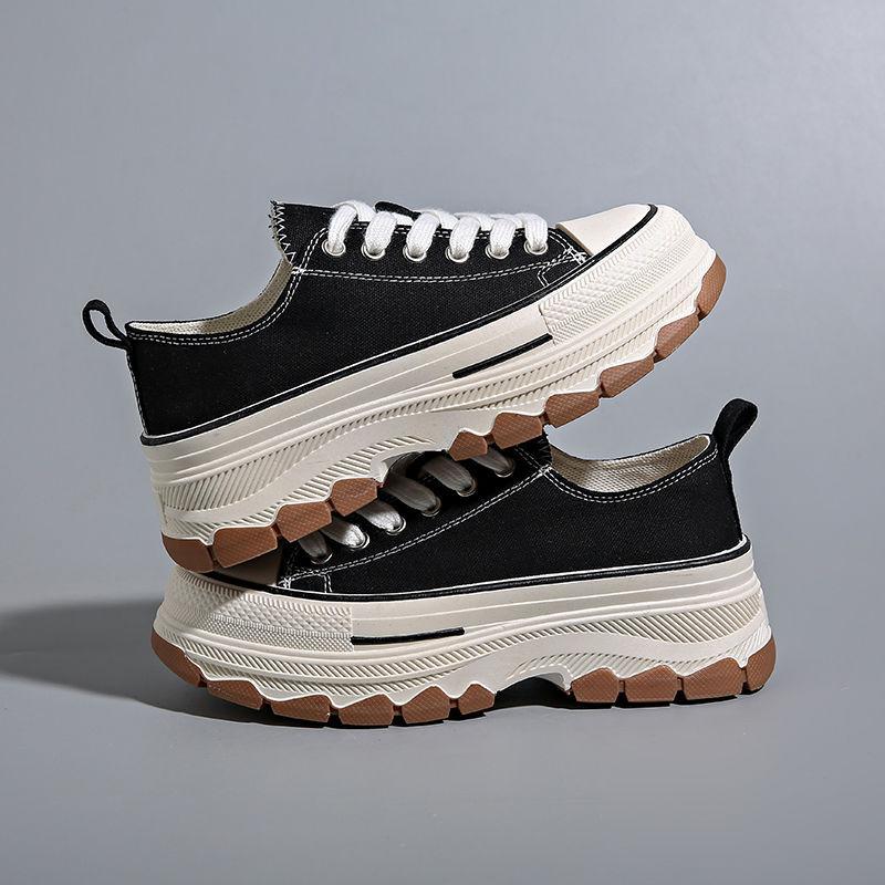 Women's High-Rise Canvas Shoes with Thick Sole, Campus Platform Shoes, All-Matching Casual Shoes for Spring and Autumn