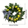 Front Door Peony Hydrangea Artificial Lemon Wreath Green Leaves Wreath with Berries Wreath Spring Summer Wreath for Wall Window Party Decor