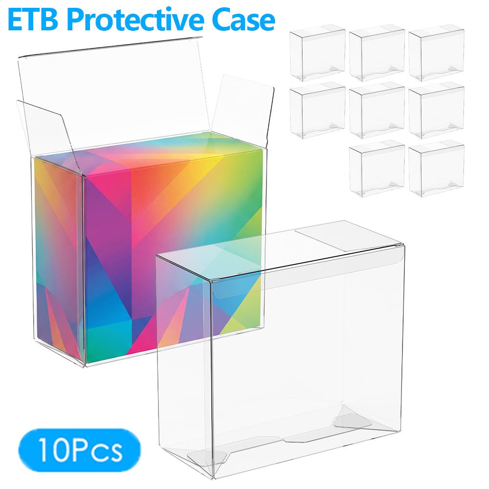 10PCS ETB Protective Case PVC Transparent Protector Display Box Scratch Dustproof Collector Storage Box for Collectibles Retail