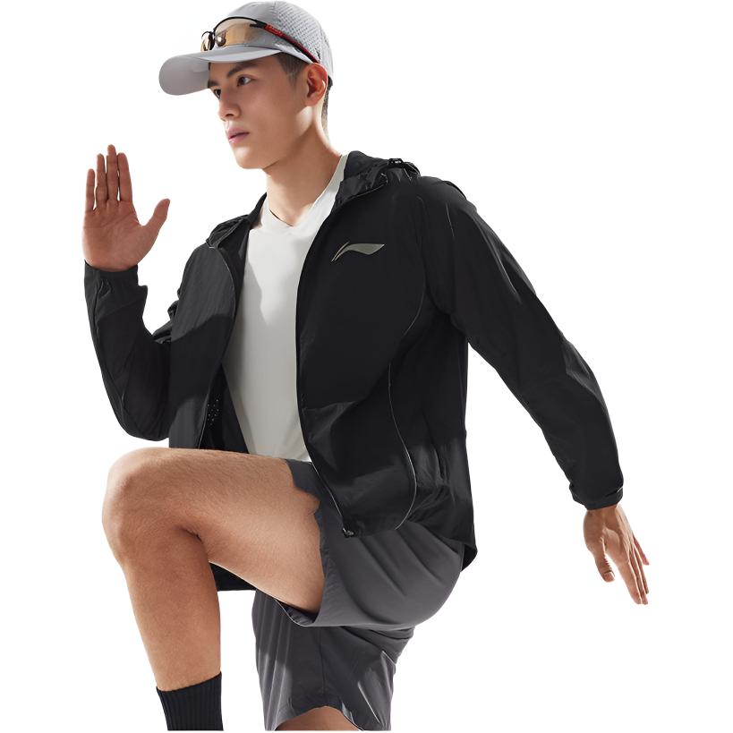Li Ning Коллекция для бега Куртки и пальто Мужские Черный AFDVA93-1