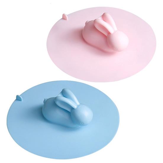 Сливная пробка для ванны, силиконовая крышка для сливного отверстия в полу с ручкой в ​​форме кролика, сильное всасывание, защита от протечек, защита от запаха, универсальная пробка для ванны для ванной комнаты