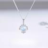 Круглое ожерелье с подвеской Moonstone для женщин, нишевая игла, изящная цепочка на ключицу премиум-класса