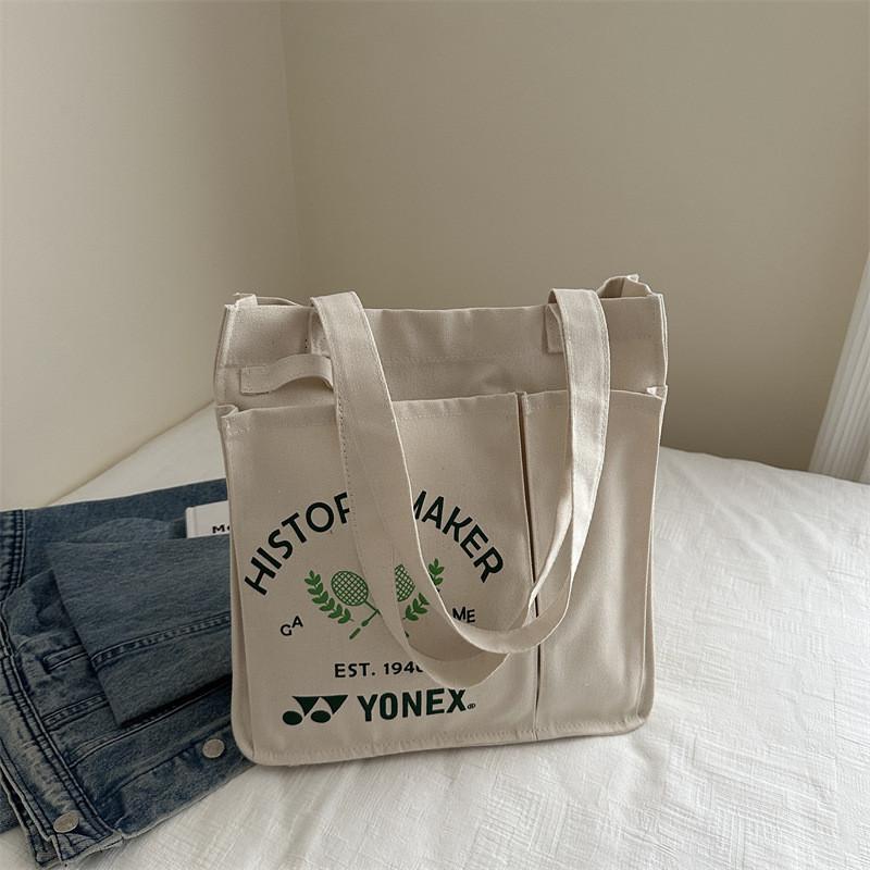 Стильная ретро-сумка-тоут большой вместимости для студентов из мягкой парусины с застежкой-молнией