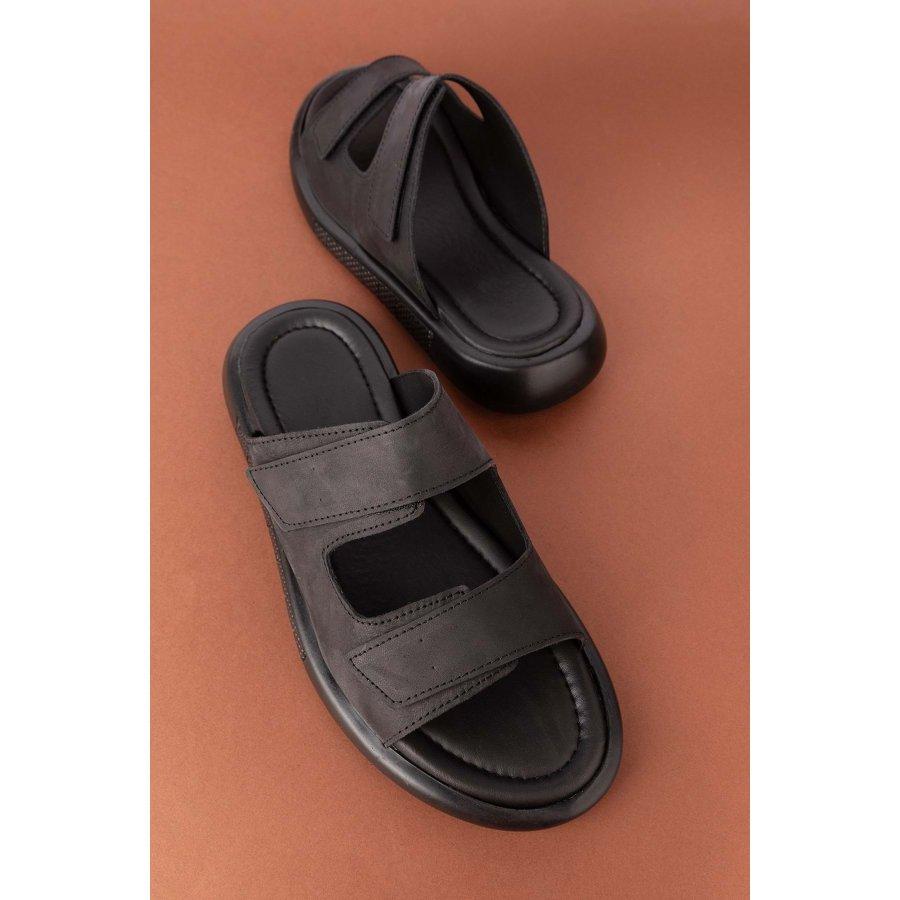 Мужские повседневные летние тапочки из натуральной кожи