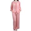 Yes Family Tencel Summer Open Size L Women's 100% Double-Layered Pajamas, 3/4 Sleeves, Sleepwear, Front, Pink,
