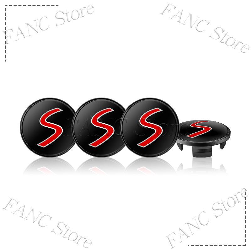 4Pcs 54/56/60mm S Emblem Car Wheel Center Hub Cap Rim refit dust-proof Badge Covers For Mini Cooper S JCW R50 R53 R56 F60