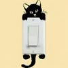 1PC of Black Cat Wall Stickers, Funny and Cute Cat Switch Wall Stickers, Art Stickers for Home Decoration, Halloween Decora
