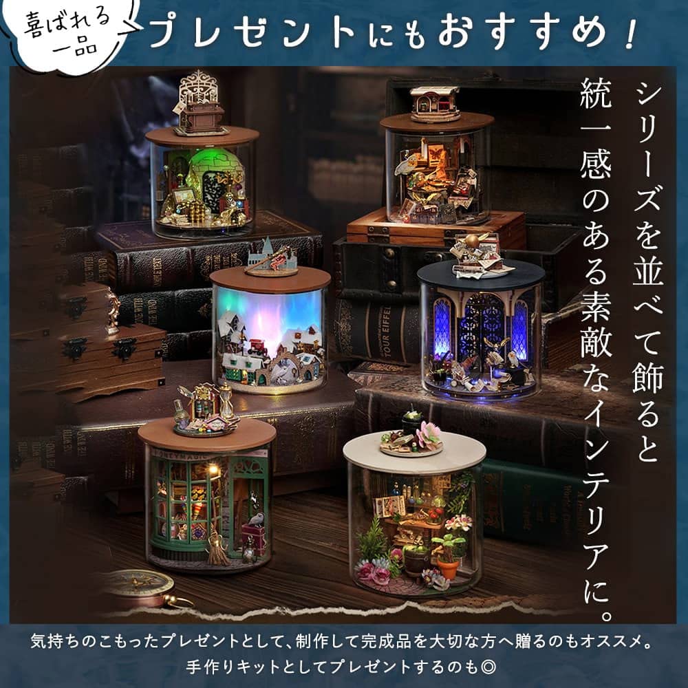 Moin moin Кукольный домик Миниатюрный набор для ручной работы Набор Террариум Банка Мечта Бутылка Размером с ладонь Сказка для начинающих Стильный интерьер Цветник Сад Школа магии