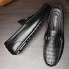 Высококлассная мужская обувь из натуральной кожи, роскошные брендовые мягкие нескользящие резиновые мокасины, мужская повседневная обувь, высококачественная итальянская обувь