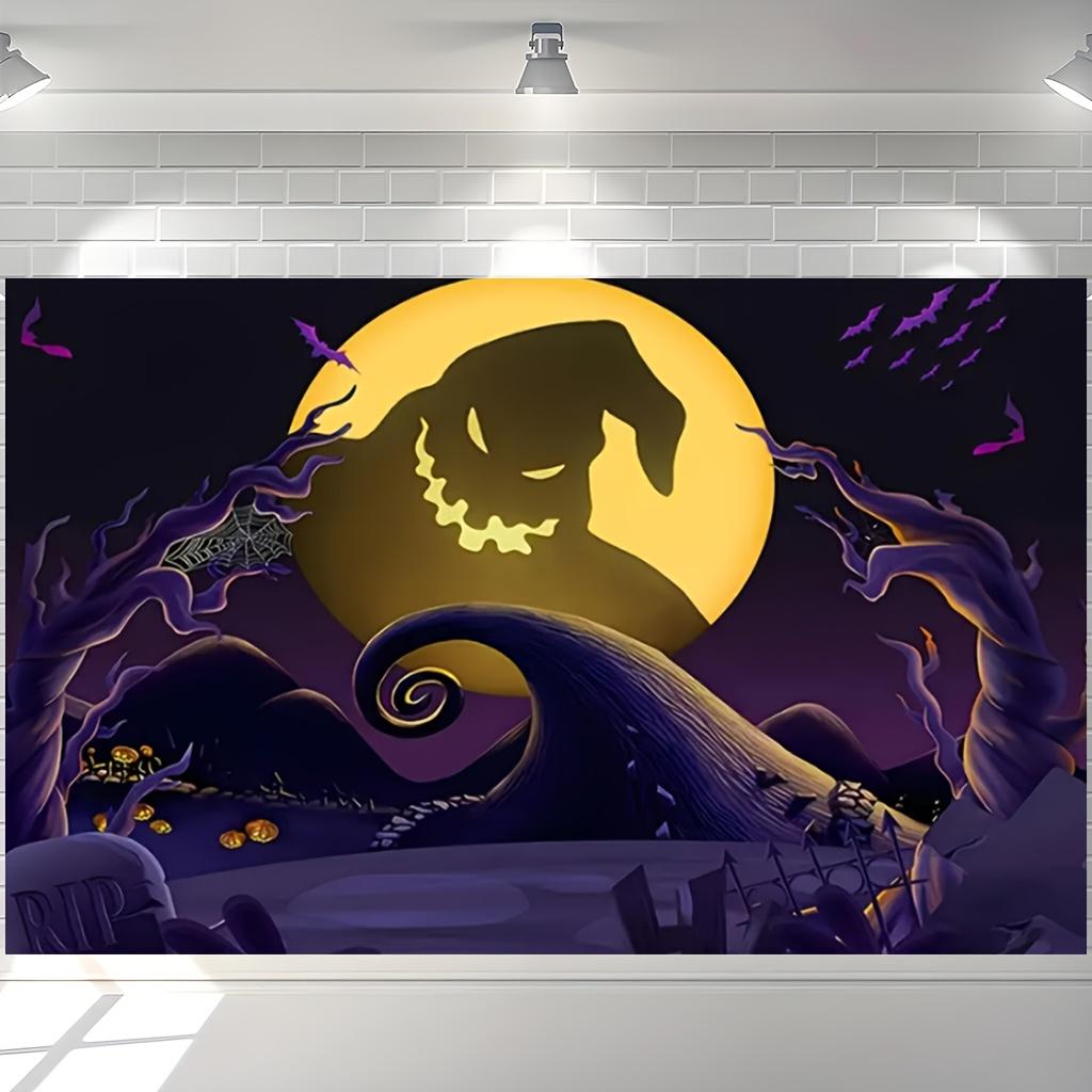 VIKAMA Christmas Night Horror Tapestry Pumpkin Patch Theme Living Room Escape Room Halloween Party Decorations