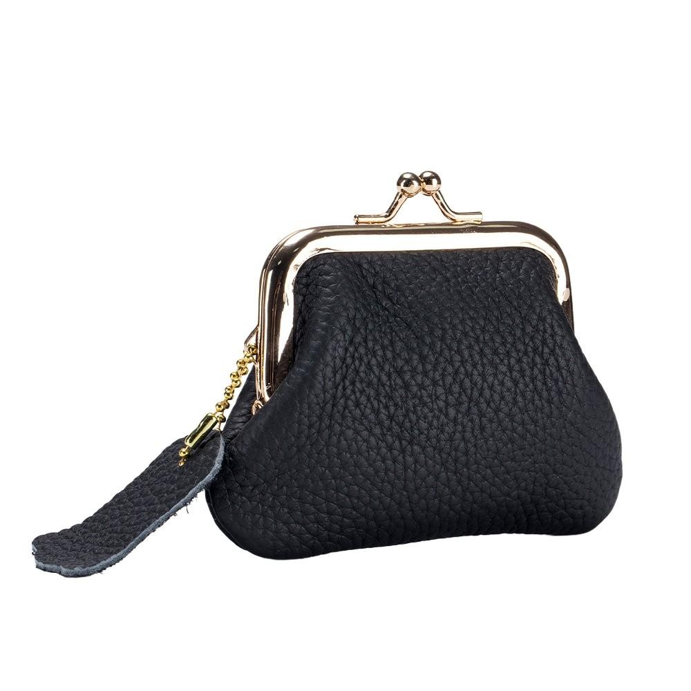 Cow Leather Mini Coin Purse Jewelry Bag Small Item Bag Elegant Kiss Lock Leather Wallet Women