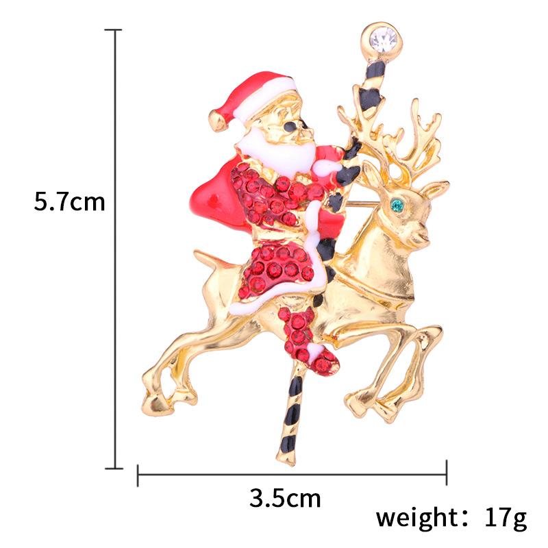 Christmas Brooches Set Tree Santa Snowman Sleigh Bell Boots Pin for Xmas Sweater Decoration Body Accessories