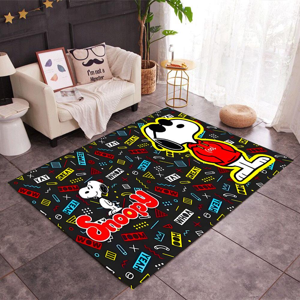 Snoopy Woodstock Friendship Floor Mat Design for Entryway Living Rooms Balcony Bedrooms Anti-slip Rug Decorate Offices