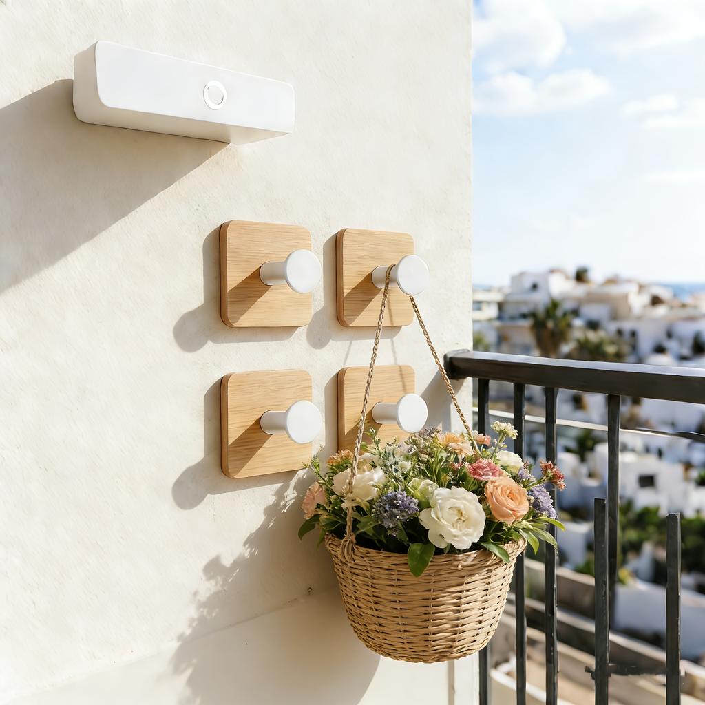 1 шт. Настенный крючок из бамбука и дерева - Клейкий вешалка для одежды, ключей и кухонной утвари, Органайзер для дома и ванной