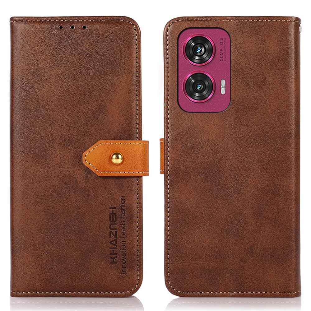 KHAZNEH For Motorola Edge 50 Fusion 5G Cell Phone Cases PU Leather Card Holder Magnetic Cover
