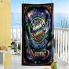 Galactic Bayern Munich Crest Customize Text Beach Towel High Absorbency & Quick-Dry Perfect for Traveling Yoga Camping and Swimming
