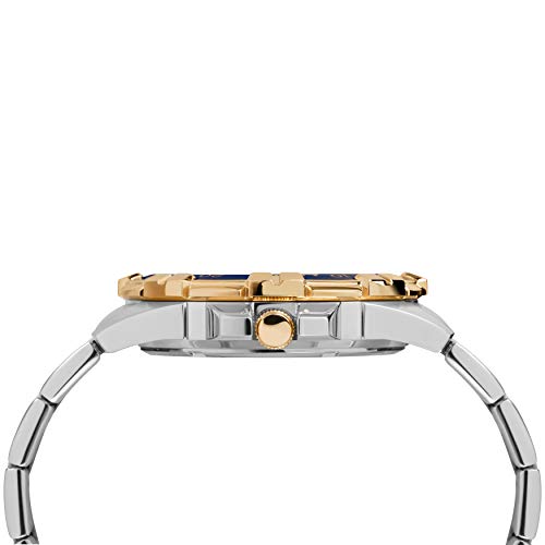 Мужские многофункциональные стальные часы Timex Dress 45 мм двухцветные/синие.