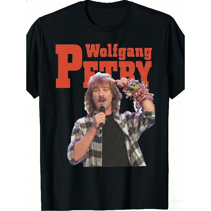 Allseason Apparel Wolfgang Petry Schlager Volksmusik T-Shirt - Heavyweight 180g Retro Music Icon Tee, Unisex Round Neck Suitable for Men & Women,