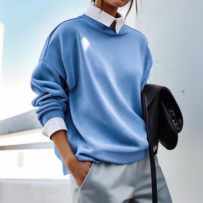 Женский повседневный свободный модный пуловер с принтом, с длинными рукавами и круглым вырезом