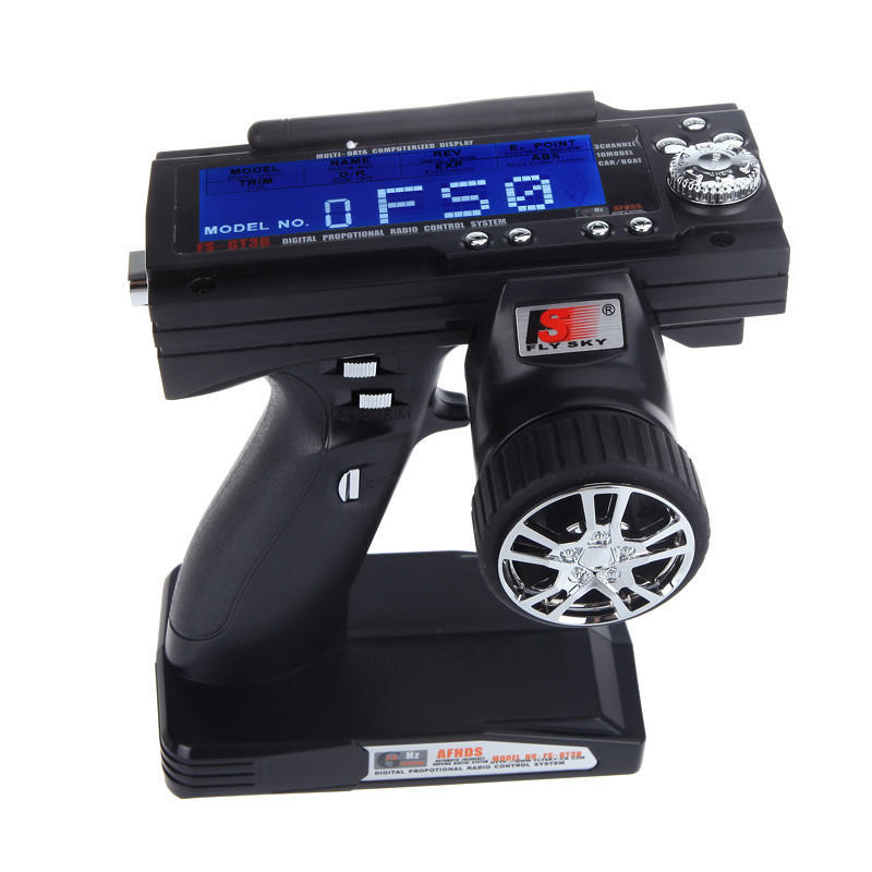 Flysky FS-GT3B 2.4G 3CH Low Power Consumption Radio Model Remote Control with LCD Screen Display Transmitter & Receiver for RC Car Boat