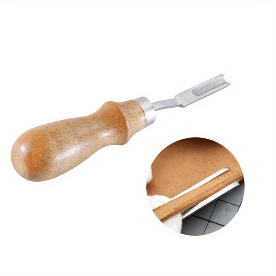 1PC Wood Handle French Style Leather Craft Leather Edge Beveler Leather Cutting Skiving Trimming Tool Leather Craft Tool
