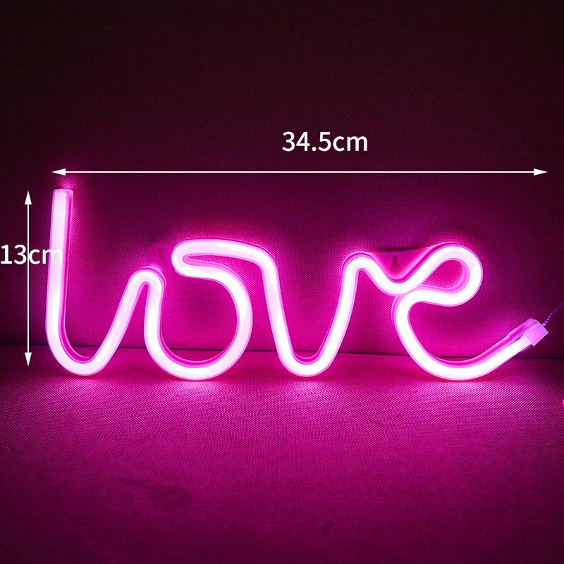 Светодиодная неоновая вывеска Love на PS-доске и акриловая лампа Love с отверстиями для подвешивания для признания в любви