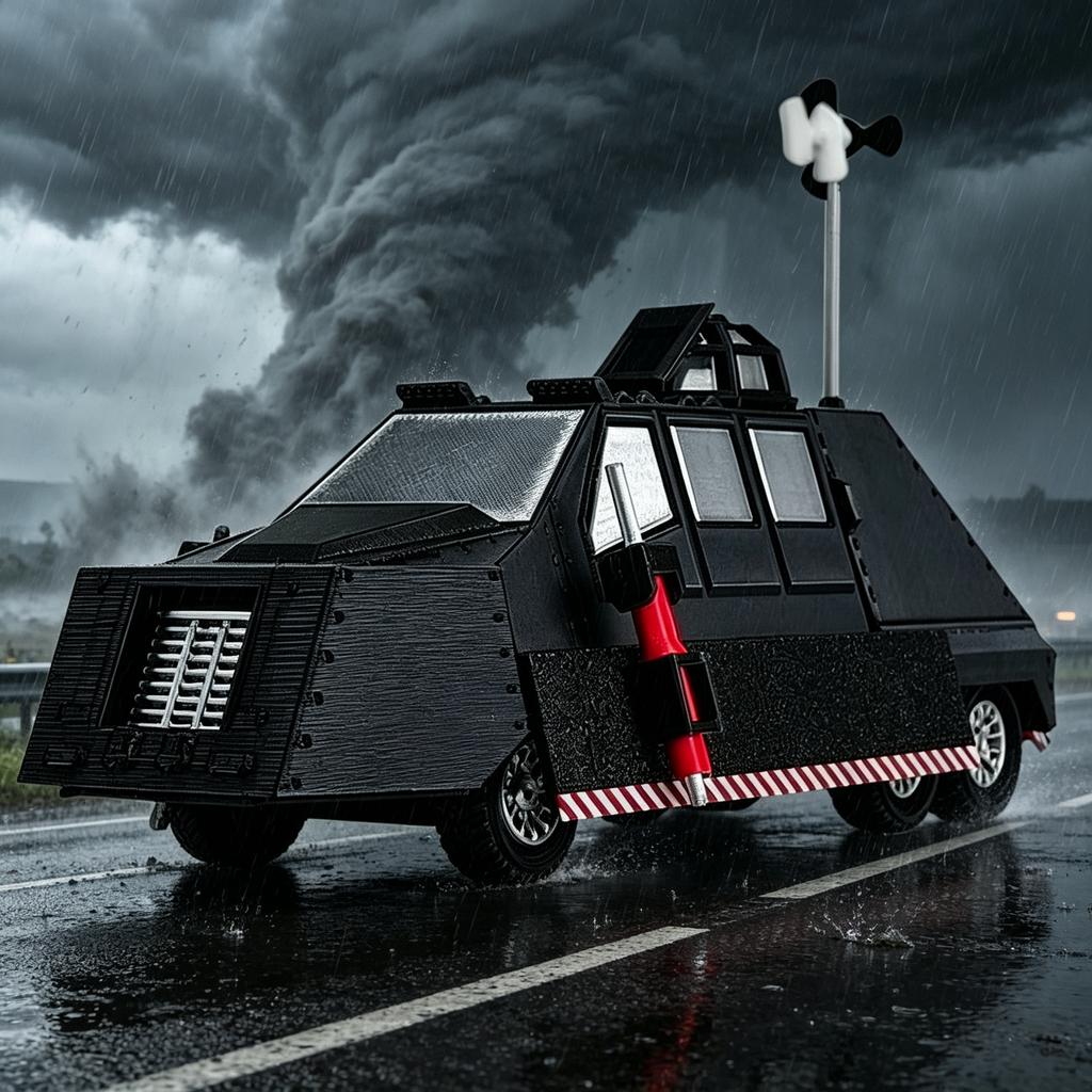 3D Printed TIV2 Tornado Interceptor Vehicle Model Removable Parts Storm Chaser Armored Car Desktop Decoration Collect Toy Gi