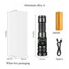 Most Powerful LED Flashlight White Laser Tactical Flash Light USB Rechargeable Zoom Torch Long Range Lamp Camping Lantern