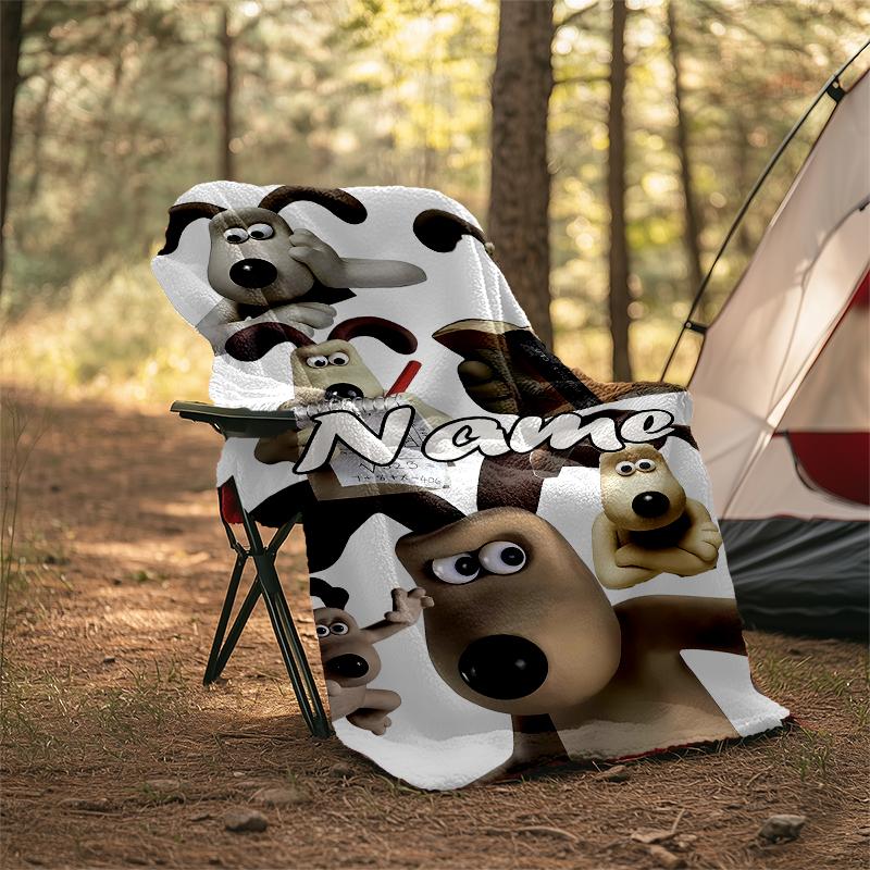 Personalized Custom Name Blanket - Wallace and Gromit Print Design,Blanket for Sofa,Bed,Travel,Camping - Soft and Warm, Great Gift
