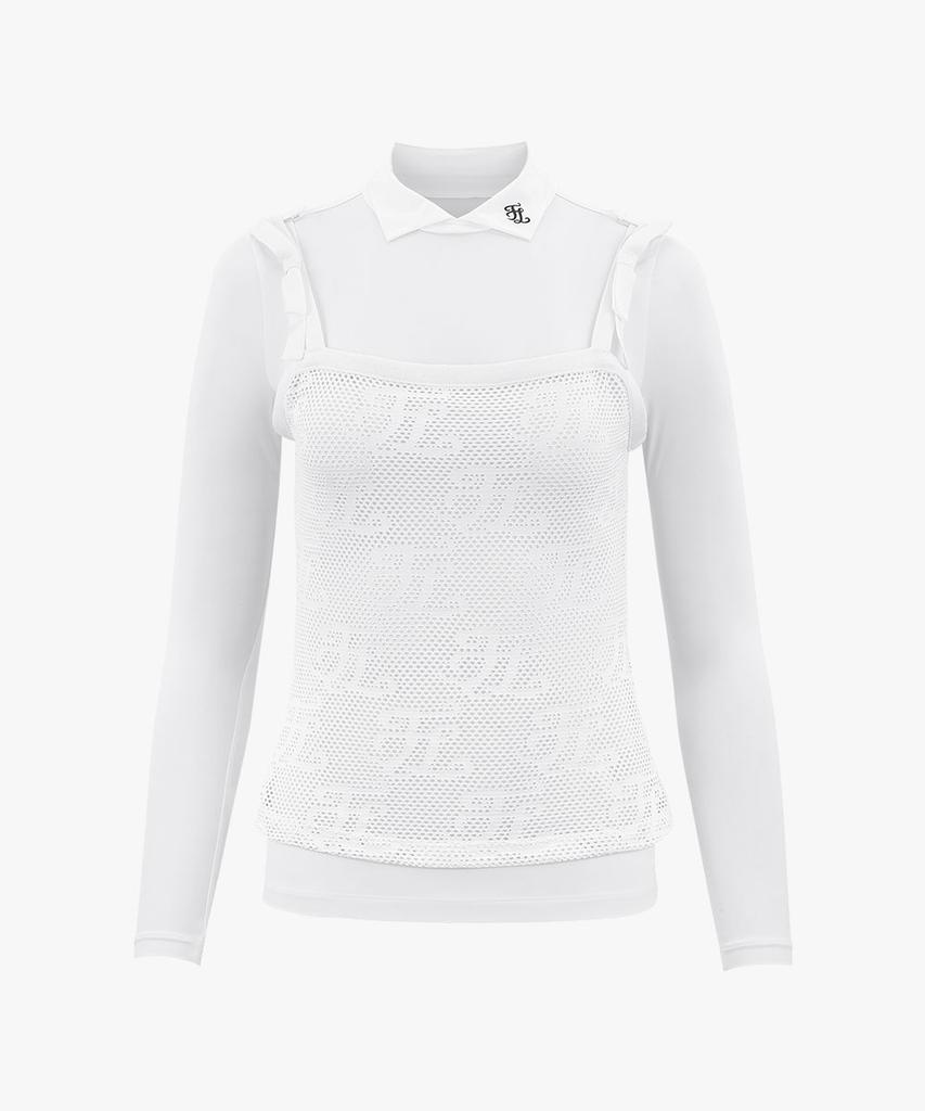 FAIRLIAR GOLF Logo Mesh Set Cooling T-Shirt (White)