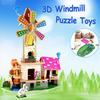 3D DIY Дома Пазлы Игрушки для Детей Замок Мельница Архитектура Пазл Детские Игрушки Раннее Обучение Образовательный Детский Подарок